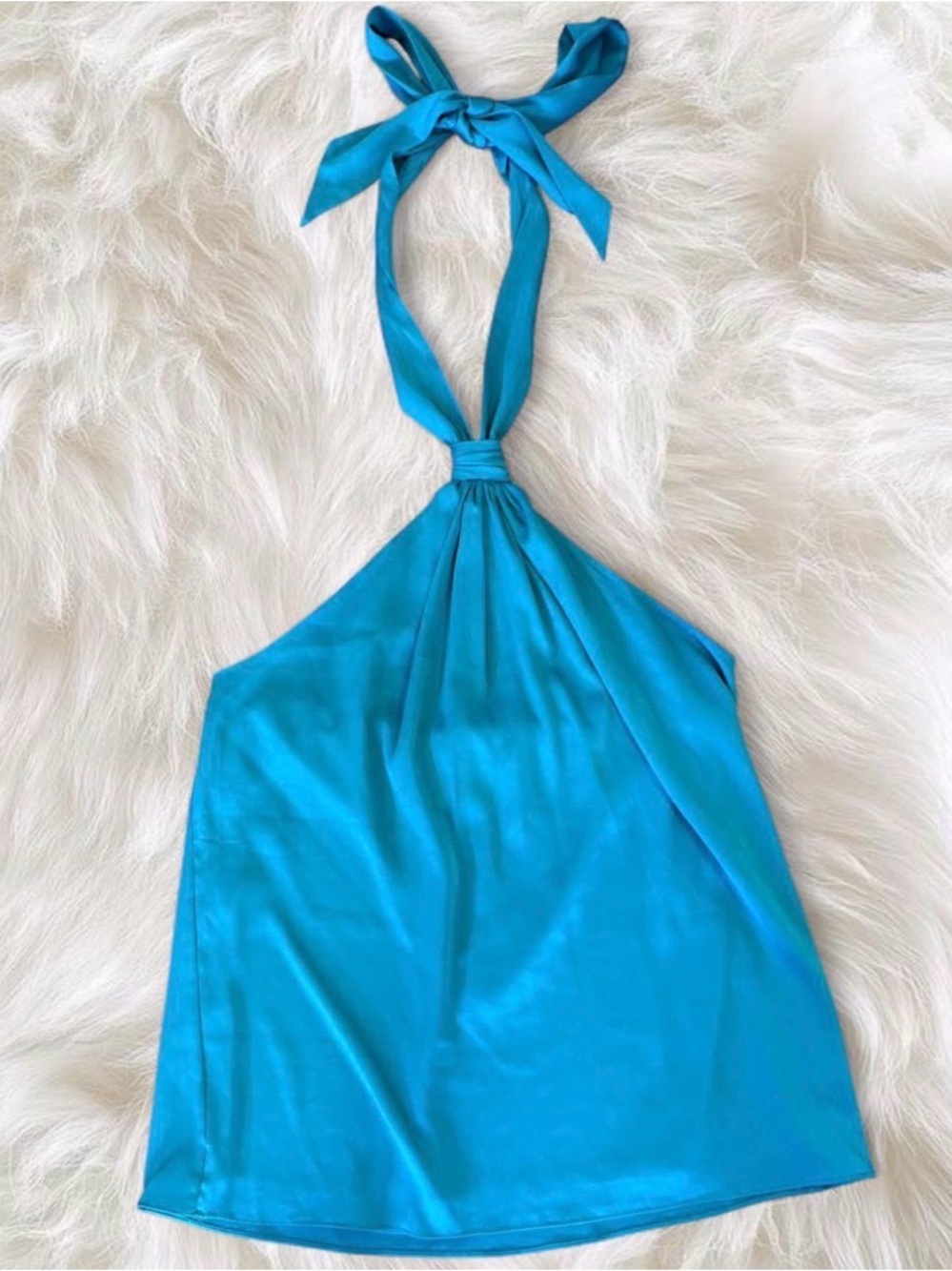 White House Black Market Bright Teal Halter Top
